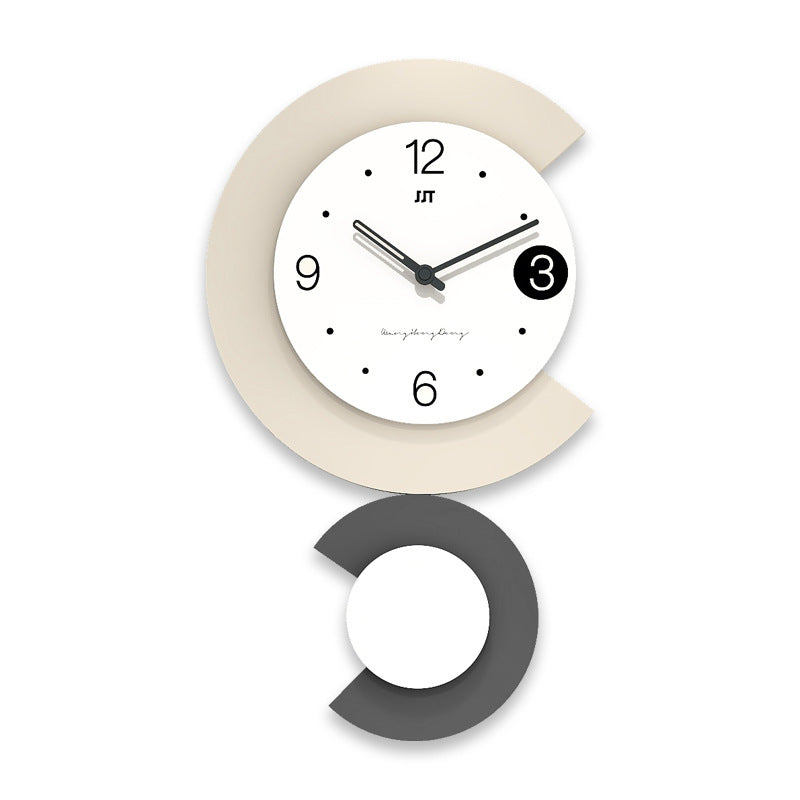 Modern LED Lamp Silent Wall Clock for Living Room