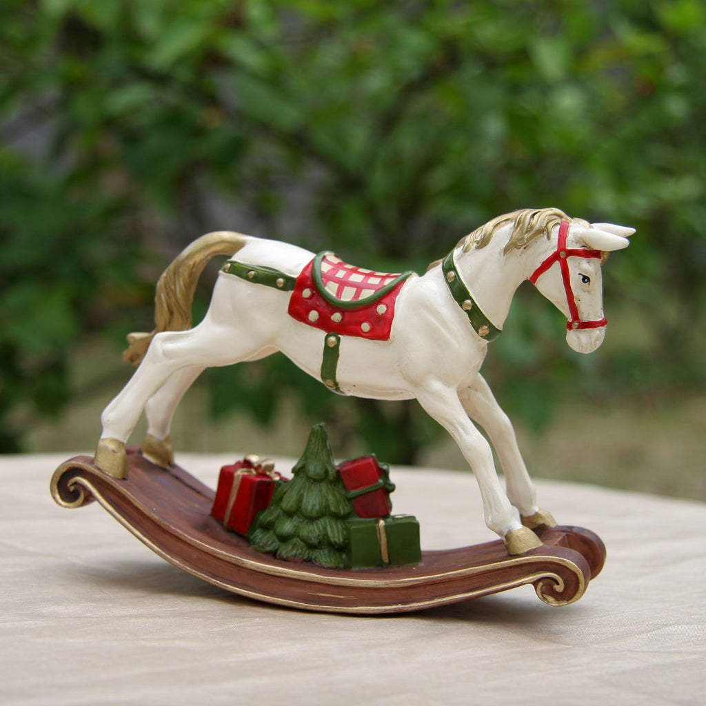 Festive Resin Rocking Horse Carousel Ornament
