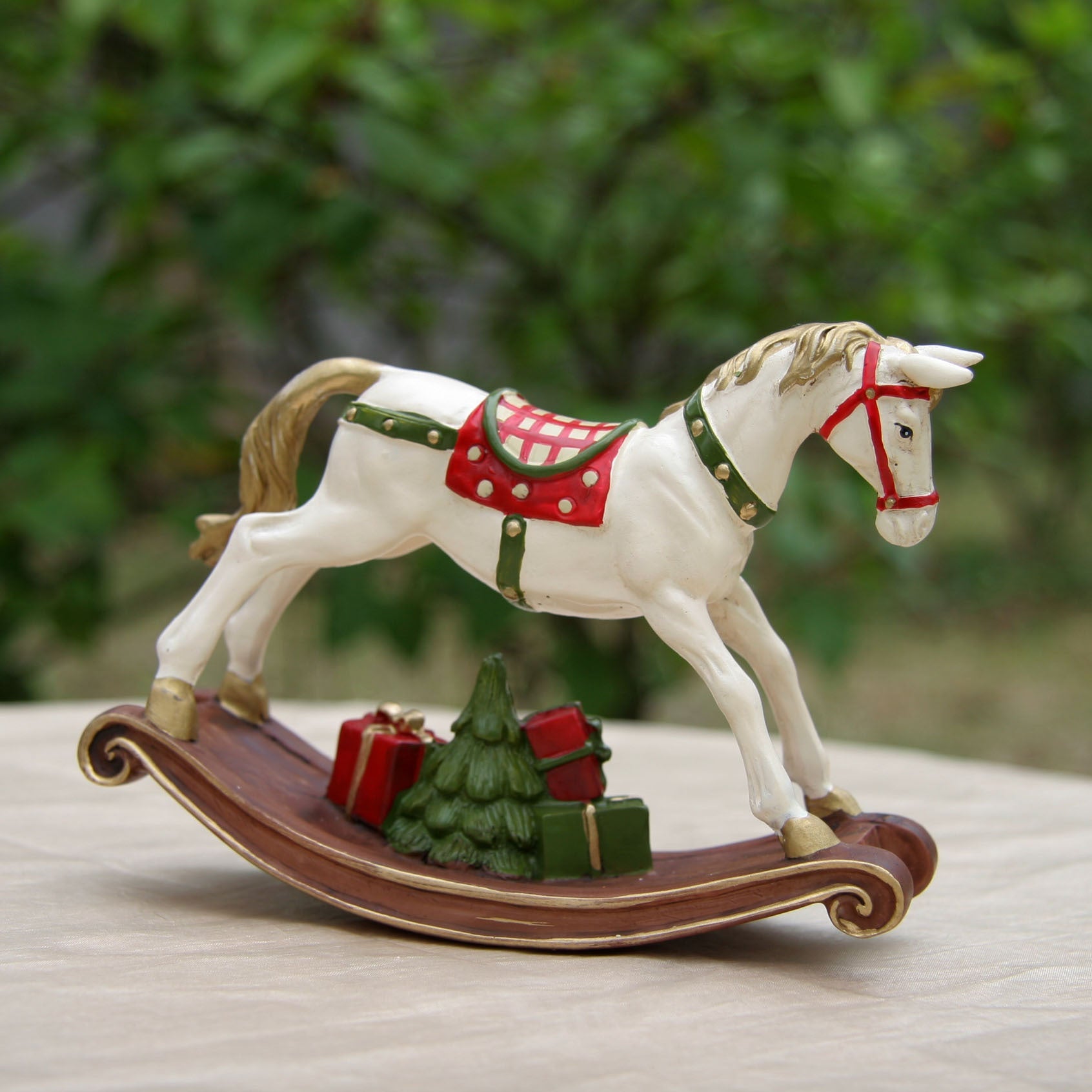 Festive Resin Rocking Horse Carousel Ornament