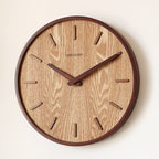 Minimalistic Quiet Wooden Wall Clock 12 Inch