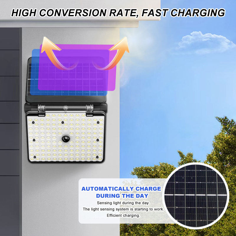 Solar Motion Sensor Wall Light Foldable Outdoor Floodlight