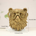 Resin Animal Head Wall Sculptures with Hand-Painted Details