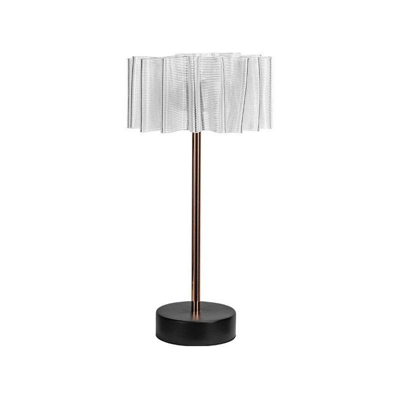 Pleated Full-Aluminum Rechargeable Table Lamp