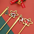 Stainless Steel Christmas Pendant Coffee Stirring Spoon Set