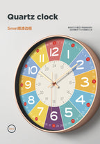 Color Time Silent Children's Clock – Soundless Wall Clock with Educational Design