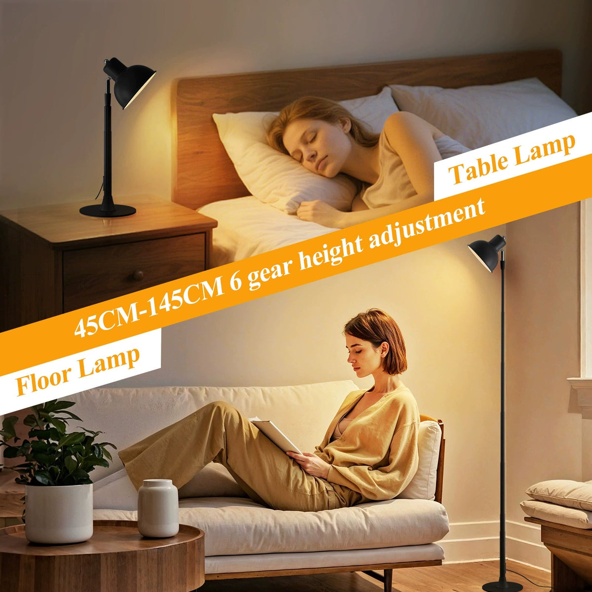 LED Dorm Desk Lamp for Students Reading Study USB Plug-in Extendable Desk Lamp