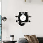 Silent Cat Wall Decoration Clock for Children's Room