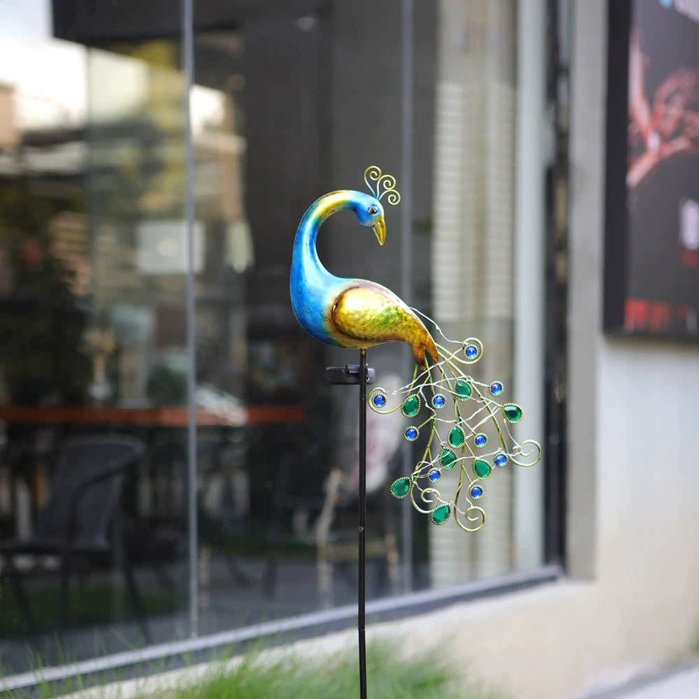 Solar Peacock Garden Light, Iron Art Yard Decoration