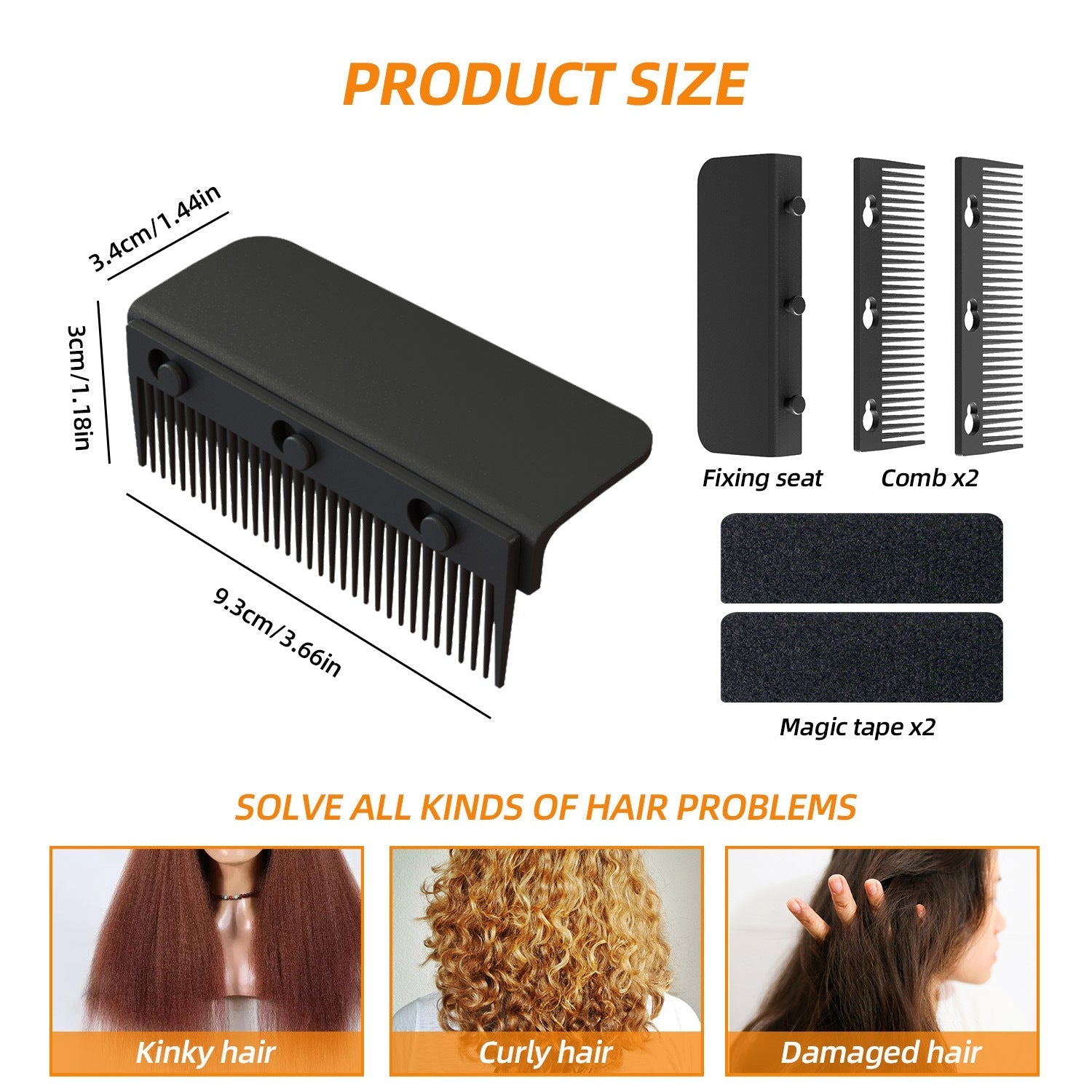 Hair Straightener Brush Attachment Comb