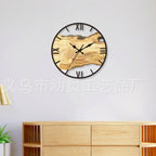 Wood imitation acrylic silent wall clock for the living room 30 cm
