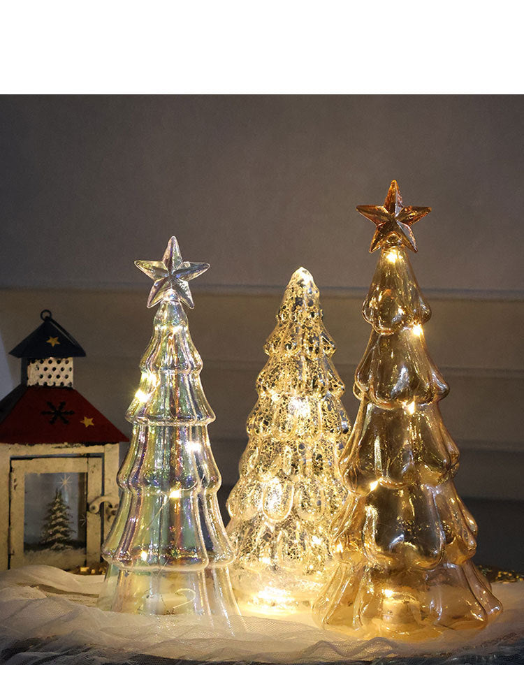 Mini Luminous Glass Christmas Tree Ornament