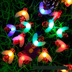 Solar flower light chain for the garden