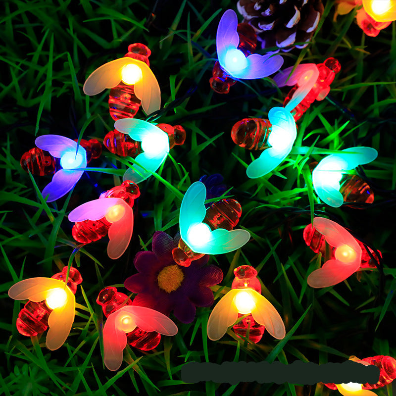 Solar flower light chain for the garden