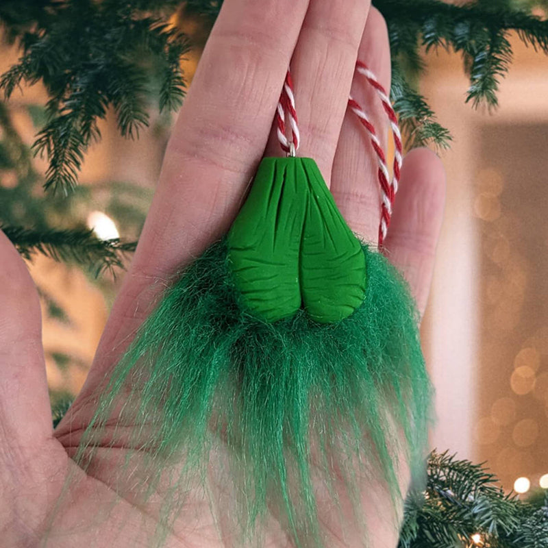 Hairy Grinchy Ball Christmas Ornament