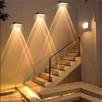 Solar fence lights outdoor warm white & RGB changing solar deck lights, LED solar lights for outdoor wall railing terrace stairs step garden backyard