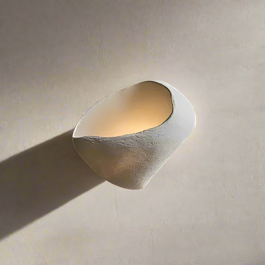 Wall lamp made of Polystyrene in Wabi-Sabi Style