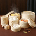 Bamboo-woven commercial steamer