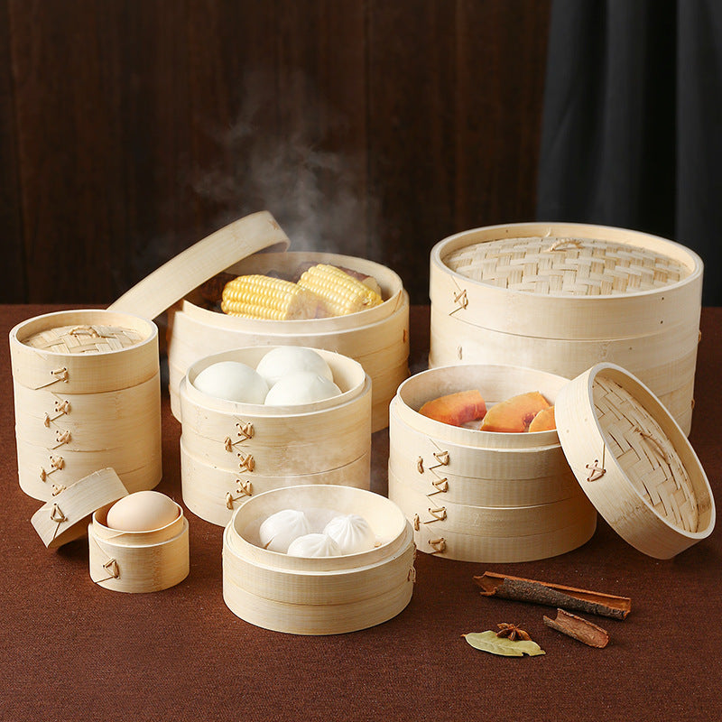 Bamboo-woven commercial steamer