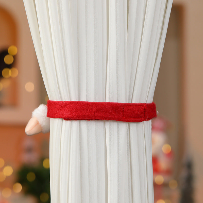 Knitted Long Legged Santa Doll Curtain Tie Back
