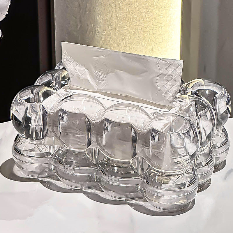 LumiScape Tissue Box – Sculptural Acrylic Design for Modern Elegance