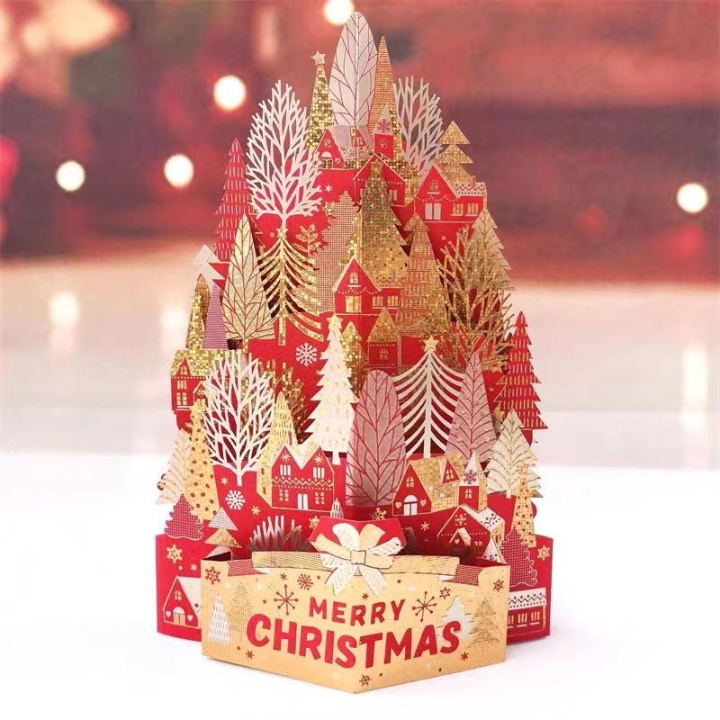 Christmas 3D Pop Up Bronzing Greeting Card