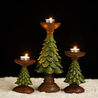 Green Cedar Christmas Tree Candle Holder Ornament