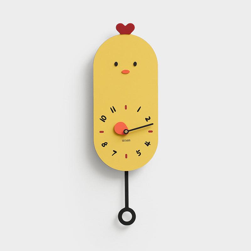 Cute Chicken Kids Room Silent Wall Clock