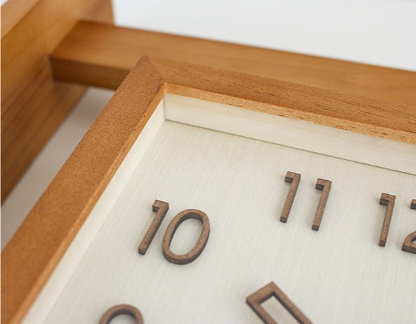 Wall-Corner-Two-Sided Wood-Analog-Clock