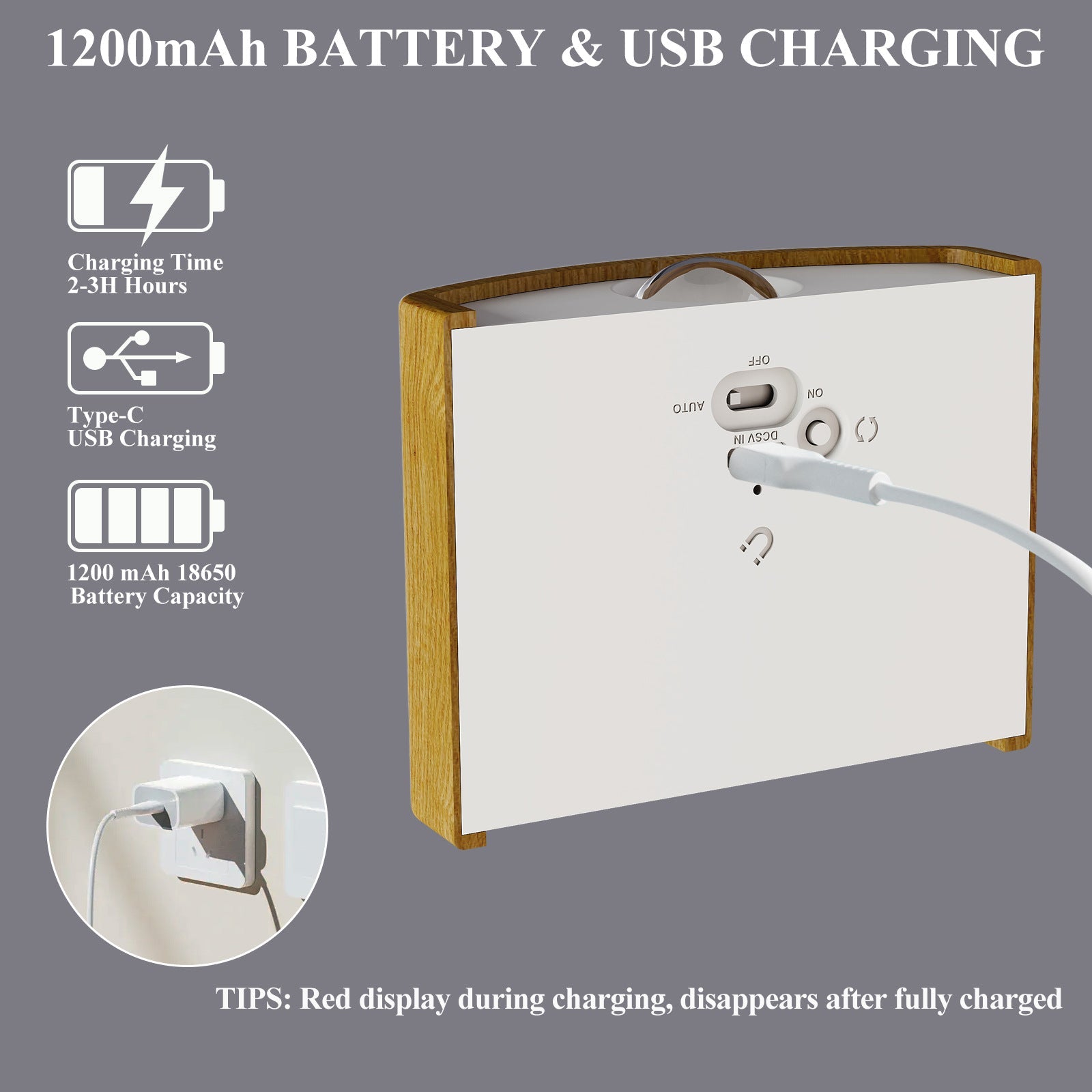 Rechargeable Wall Lamp Wireless Magnetic No-Drill Motion-Sensing Bedroom Bedside Stair Wall Lamp
