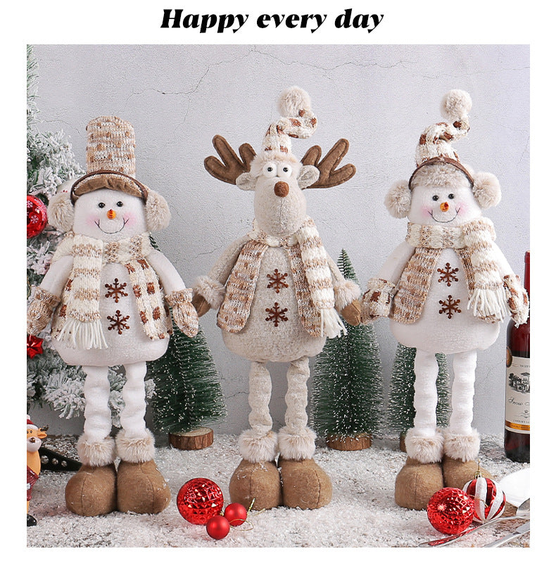 Knitted Telescopic Snowman Elk Christmas Doll