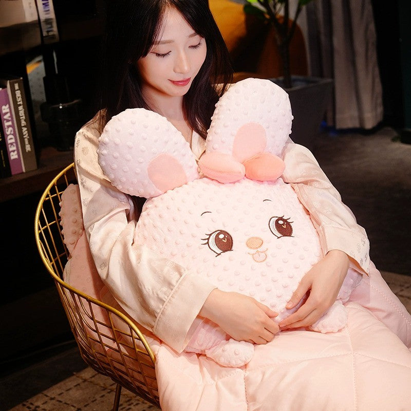 Cuddle Ready Cute Cartoon Pillow Blanket