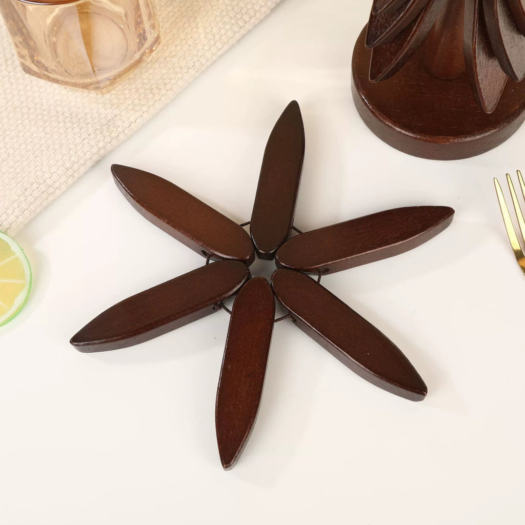 Rubber Wood Christmas Tree Anti Scald Coaster