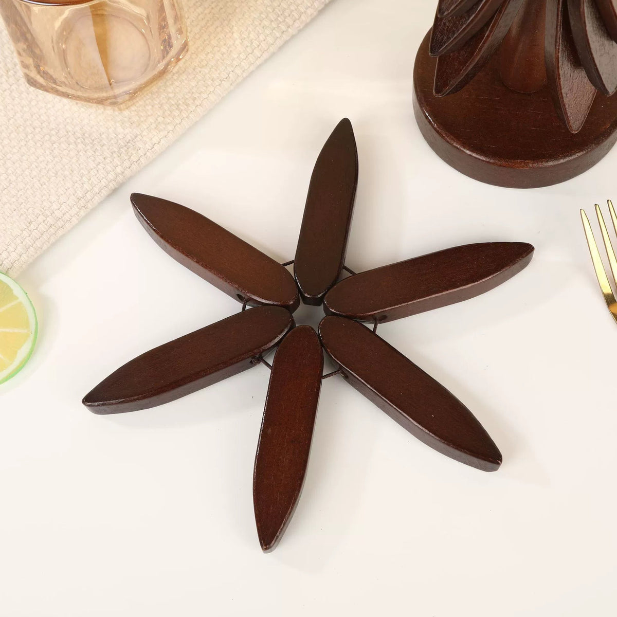 Rubber Wood Christmas Tree Anti Scald Coaster