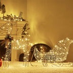 Christmas Glowing Iron Art Deer Sleigh Ornament