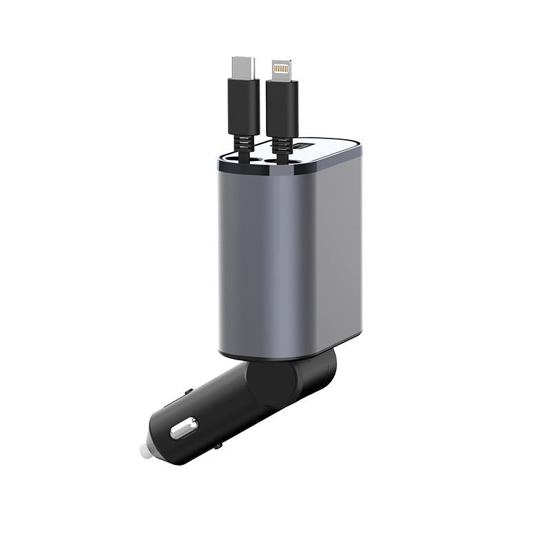VoltEdge Retractable Car Charger – Universal Fast Charger 80 cm