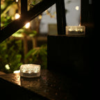 Solar Garden Light, Outdoor Hexagonal Ice Brick Ground Light, Glass-Effect Tile