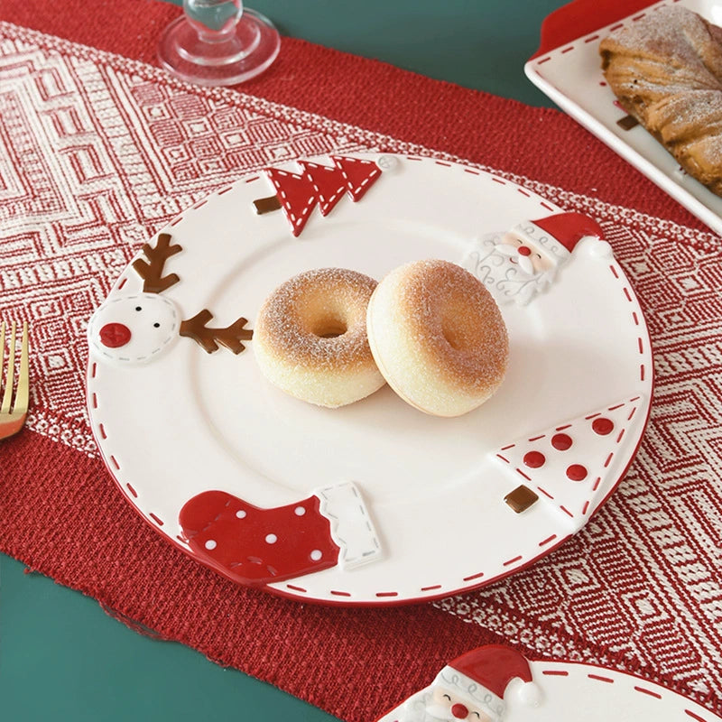 Santa Claus Ceramic Round Dinner Plate