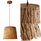 Wooden Log Pendant Lamp with Natural Look