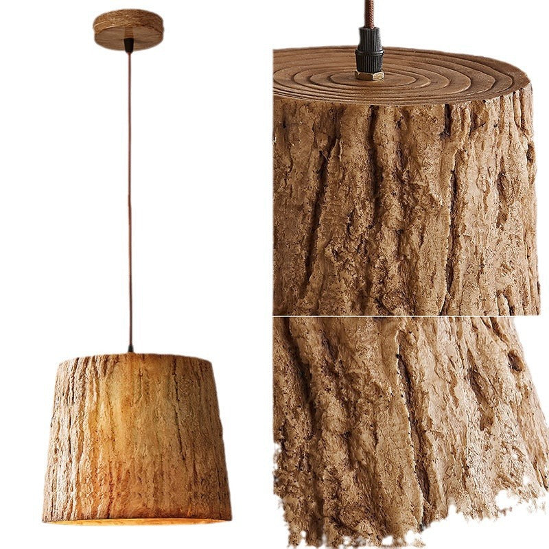 Wooden Log Pendant Lamp with Natural Look