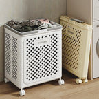 Collapsible laundry basket with wheels