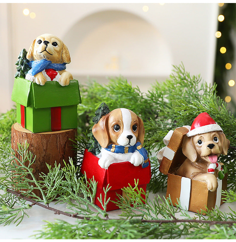 DIY Resin Puppy Christmas Window Ornament