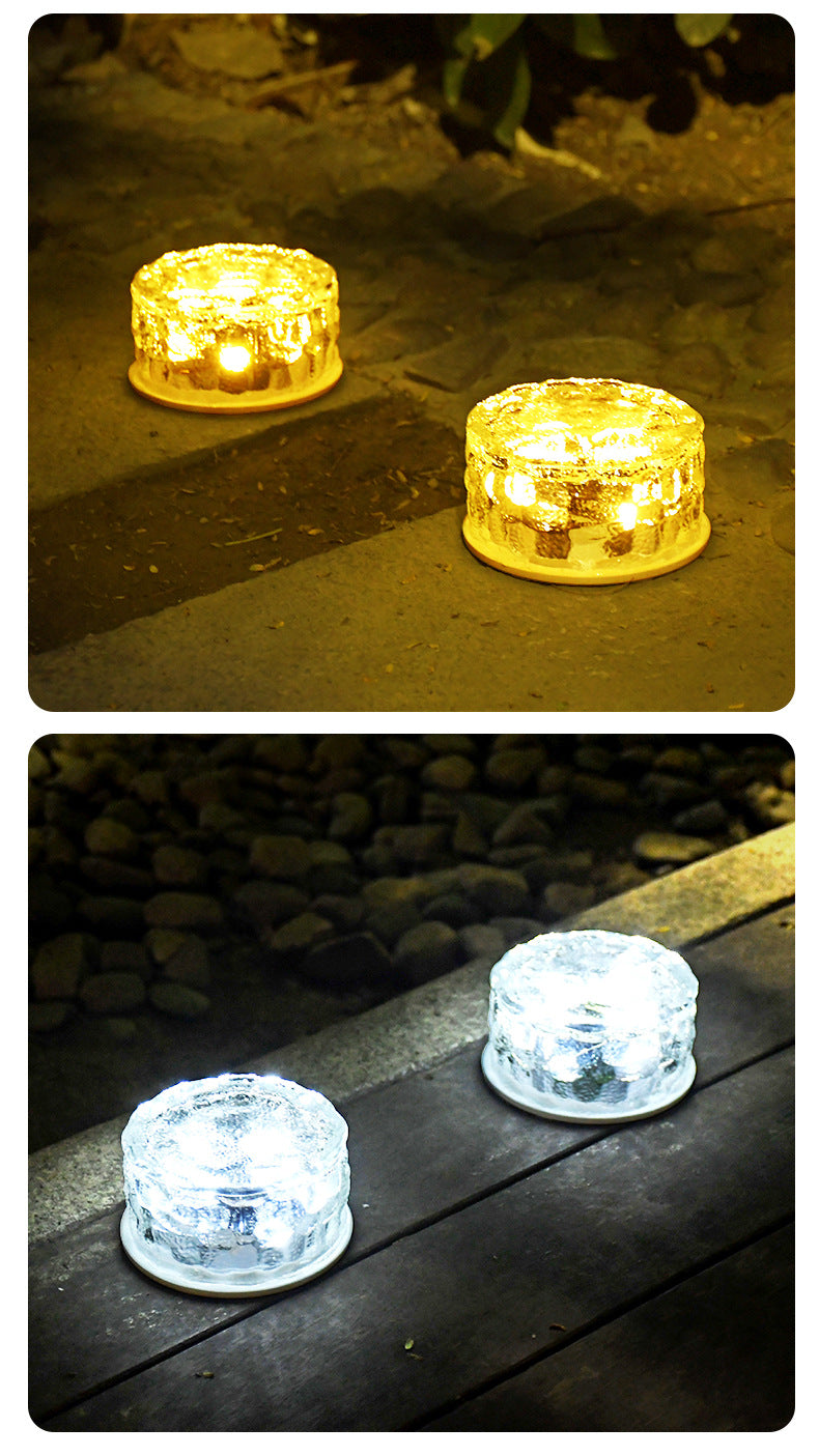 Solar Ice Brick Light Outdoor Waterproof Pathway/Step Garden Ground Light