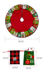 Grinch Christmas Tree Skirt Countdown Gift Bag