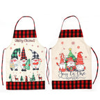 Colorful Burlap Faceless Gnome Christmas Apron