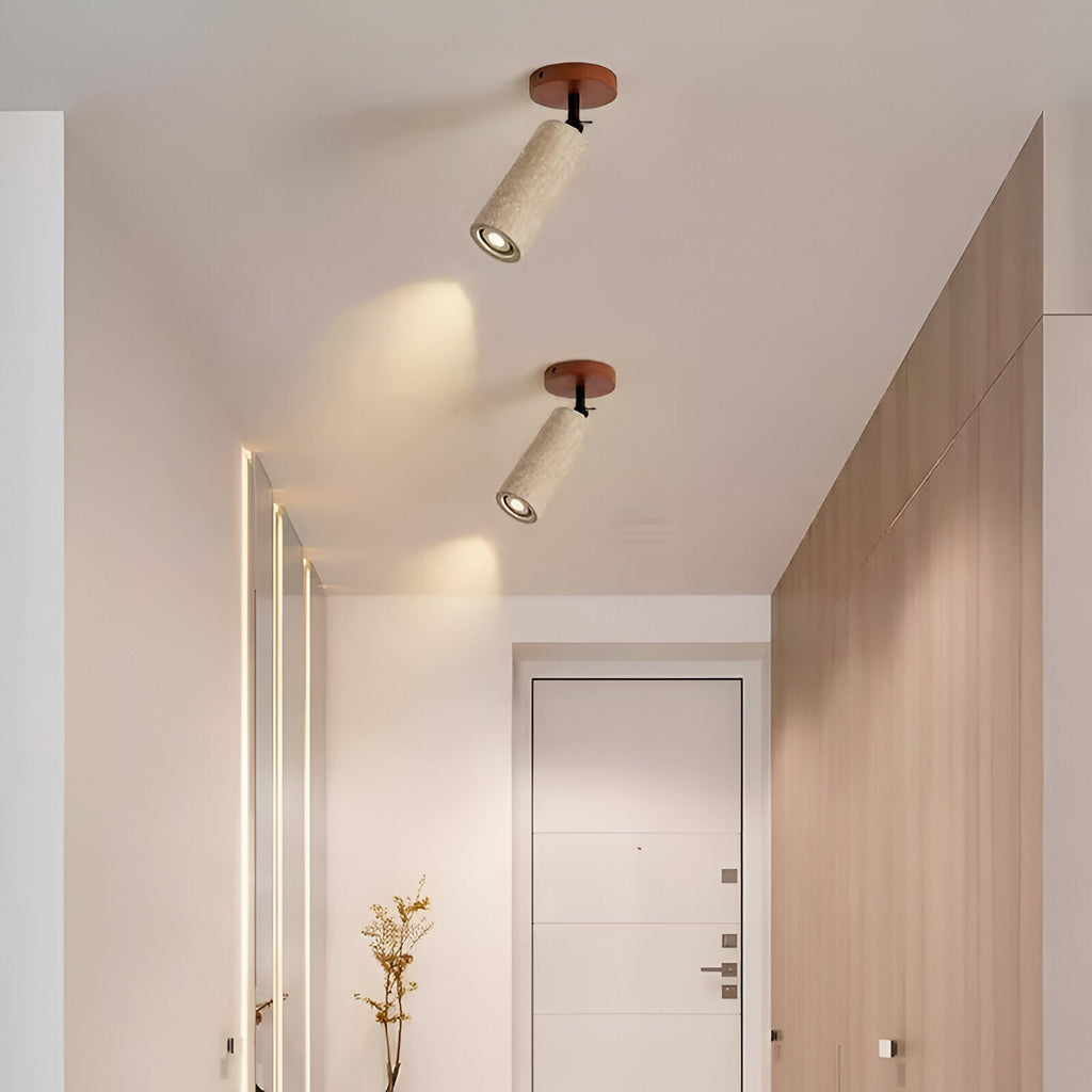 Adjustable Travertine Wood LED Wall Lamp and Ceiling Lamp