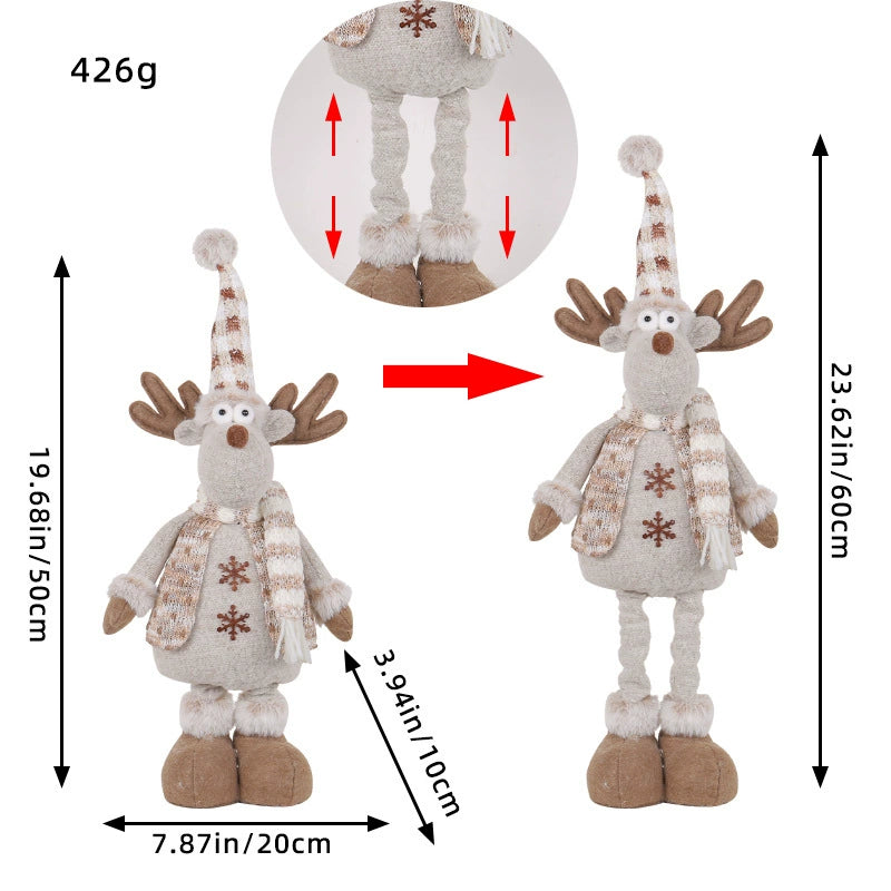 Knitted Telescopic Snowman Elk Christmas Doll