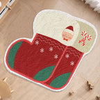 Cashmere-like Christmas Round Carpet Shaped