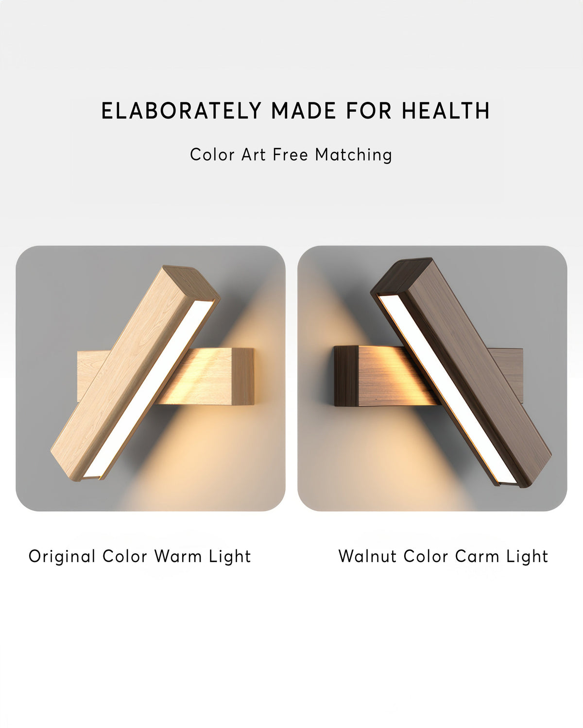 Rotatable wall lamp with Nordic wood grain