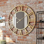 Metal Vintage Large Size Wall Clock with Mirror 39cm