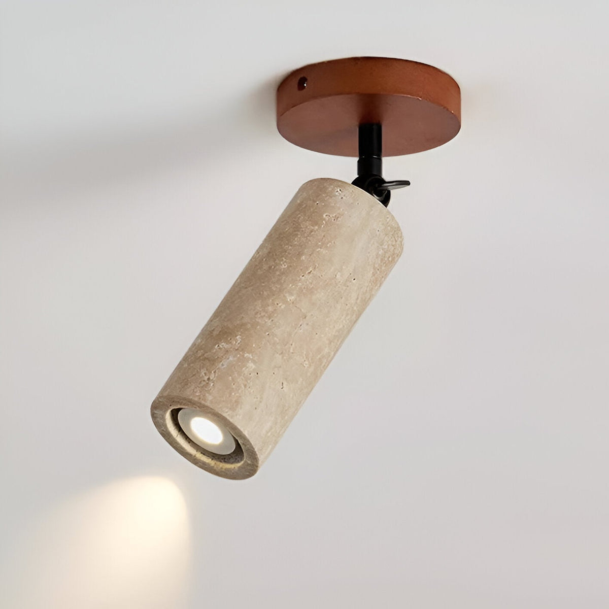 Adjustable Travertine Wood LED Wall Lamp and Ceiling Lamp